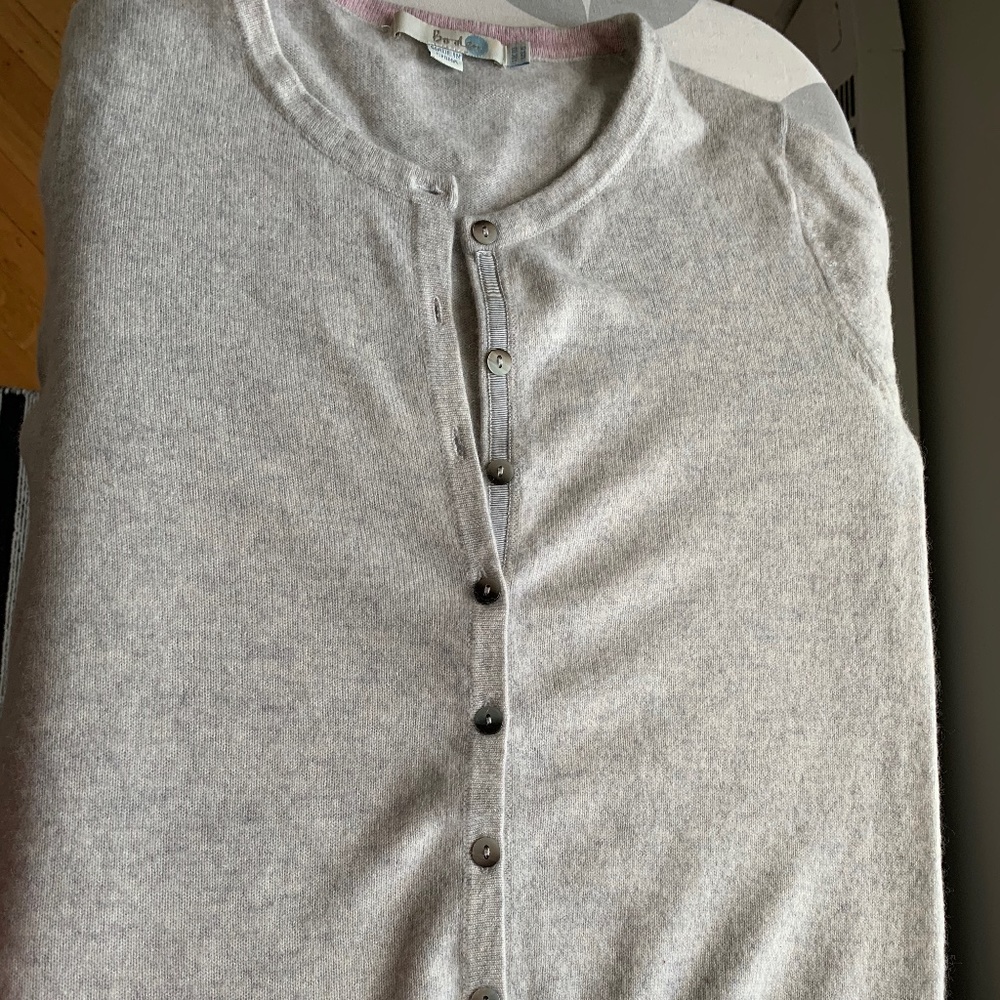 Boden Grey Cashmere Cardigan